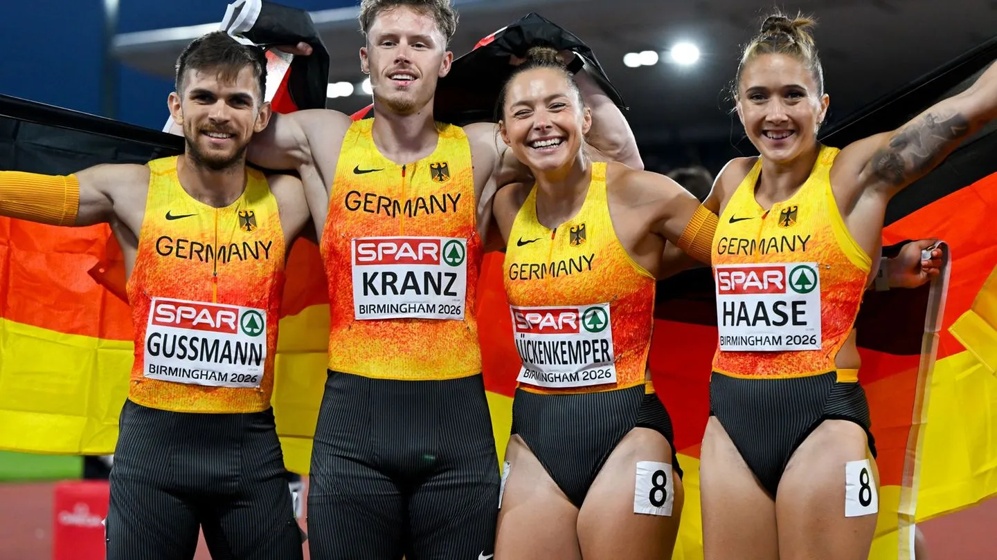 Leichtathletik: Bei EM-Premiere – deutsche Mixed-Staffel kämpft sich zu Silber